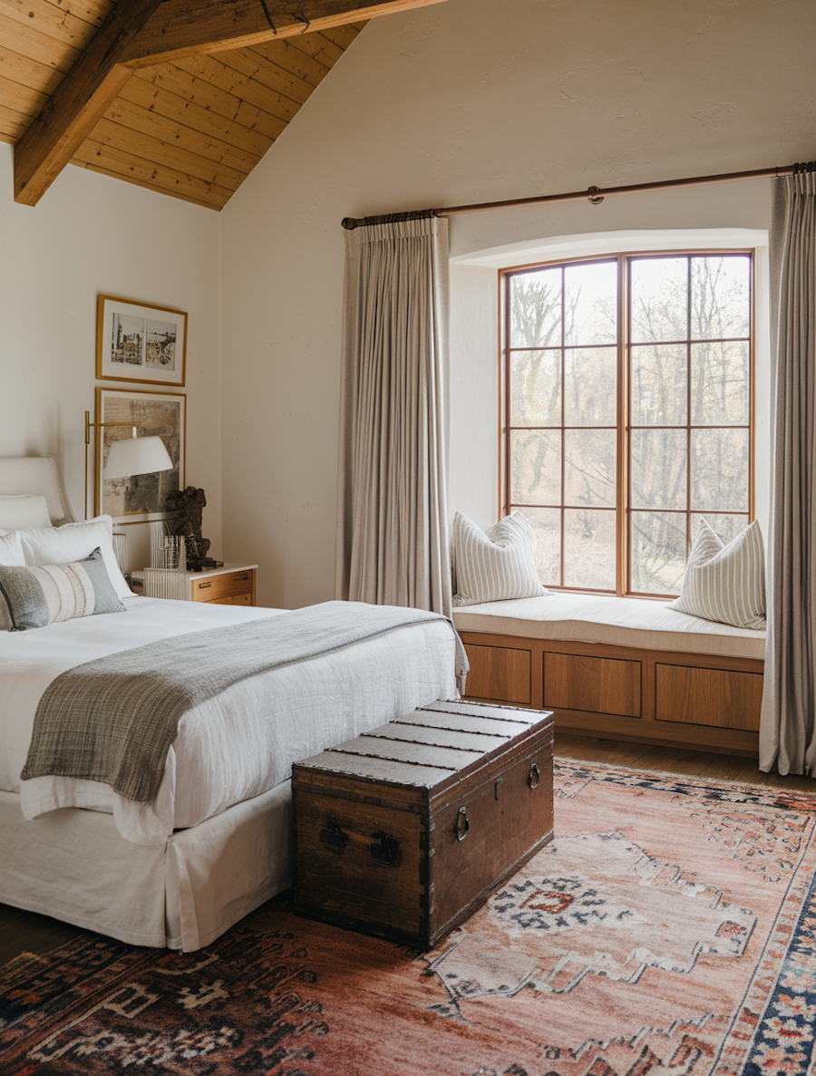 a cottagecore bedroom with unique decor